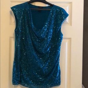 Teal sparkle top